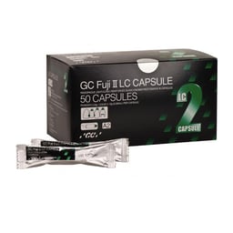 GC Fuji II LC A2 capsules, 50/Pk. EXPORT PACKAGE. Light-Cure Resin