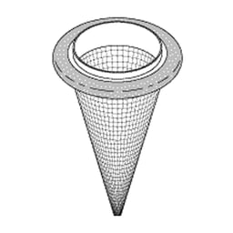 RPI Conical Screen Filter, 80 Mesh Stainless Steel Screen with Viton O ...