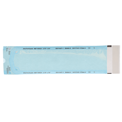 Aira 2.75" x 10" Paper/Blue Film Self-Sealing Ste