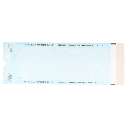 Aira 3.50" x 9" Paper/Blue Film Self-Sealing Ster