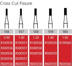 thumbnail image 2 of Beavers Kerr Dental Midwest FG #556SS Crosscut Carbide Burs – 100/Pack 2 of 6