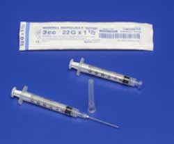 Monoject SoftPack 3 mL Syringe with Needle 22 G x