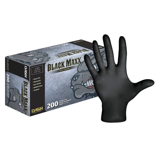 Black Maxx Nitrile Powder-Free Exam Gloves, Thin,