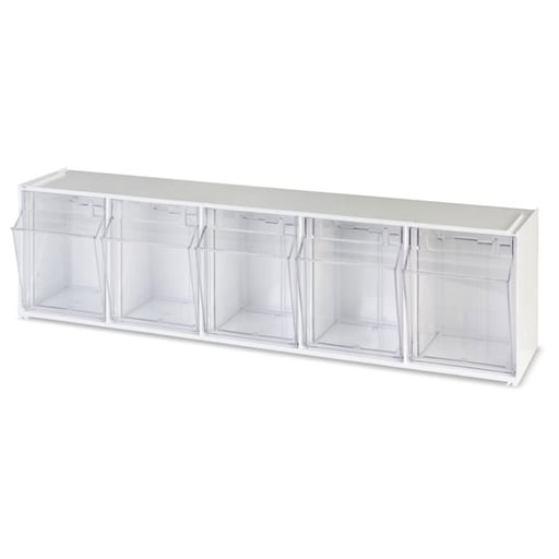 Deflecto 5 Bin Interlocking Tilt Storage System