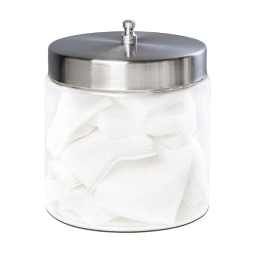 Tech-Med Clear Glass Dressing Jar, 4" x 4", Stain