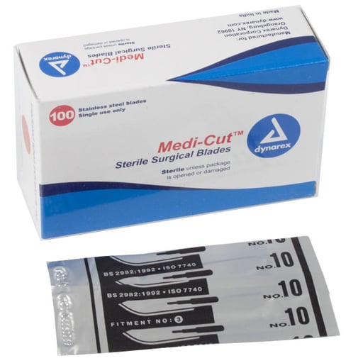 Medicut #10 Sterile Blades, 100/Bx
