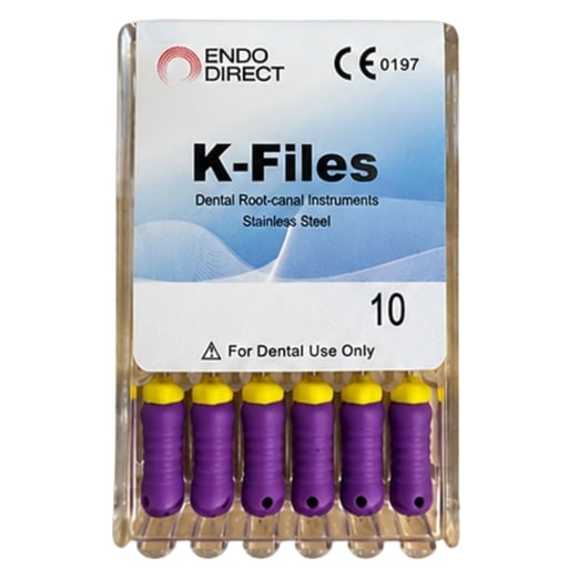 ProShape Stainless Steel K-File, 25mm Size 10, 6/