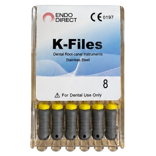 ProShape Stainless Steel K-File, 25mm Size 8, 6/P