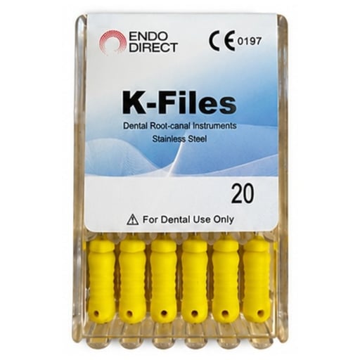 ProShape Stainless Steel K-File, 31mm Size 20, 6/