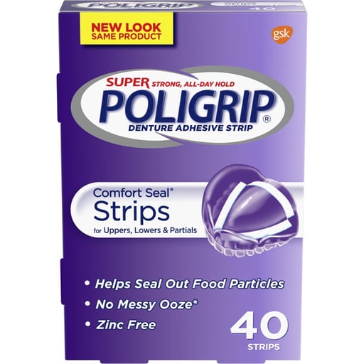 Poligrip Super Denture Adhesive Comfort Seal Stri