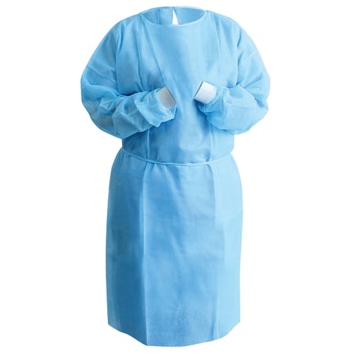 House Brand Blue Disposable Isolation Gowns 10/ba
