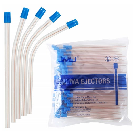 JMU PVC Saliva Ejector, Clear Tube / Blue Tip, 10