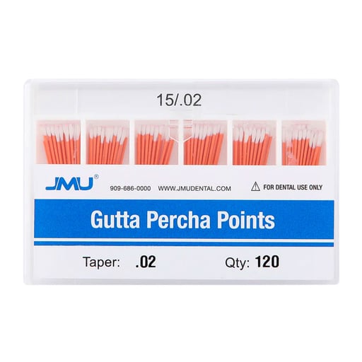 JMU Gutta Percha Points, #15, Taper Size 0.02, 12