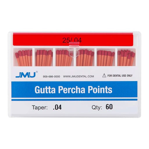 JMU Gutta Percha Points, #25, Taper Size 0.04, 60
