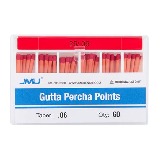 JMU Gutta Percha Points, #25, Taper Size 0.06, 60