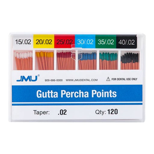 JMU Gutta Percha Points, #15-40, Taper Size 0.02,