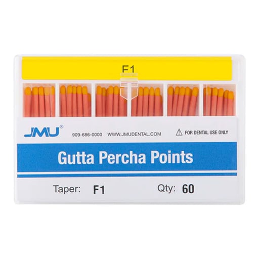 JMU Gutta Percha Points, #F1, 60/Pk. Color-coded,
