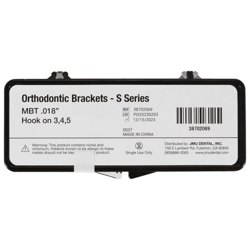 JMU Standard MBT Brackets, S Series (MIM), 0.018"