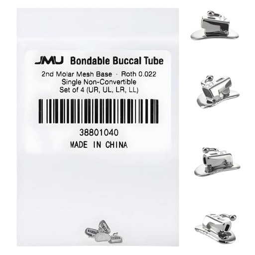 JMU Bondable 2nd Molar Buccal Tubes, Roth 0.022, 