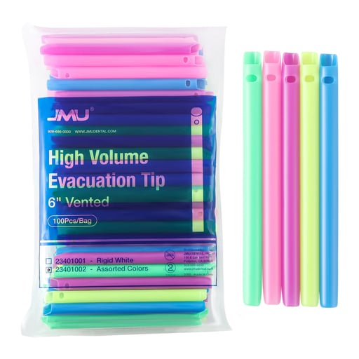 JMU 6" PVC High Volume Evacuation Tip, Rigid, Ass