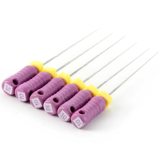 JMU Stainless Steel K-Files, 21mm, #10 Purple, 6/