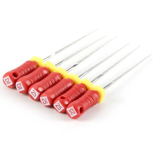 JMU Stainless Steel K-Files, 21mm, #25 Red, 6/Pk