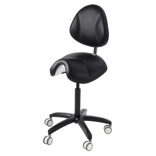 JMU Dental Saddle Doctor Stool, With Backrest, Bl