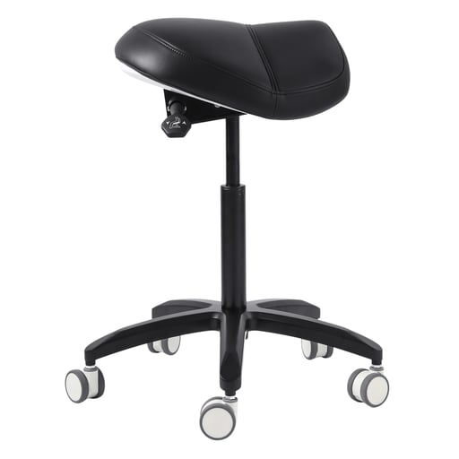 JMU Dental Saddle Stool, No Backrest, Black, 1/Pk