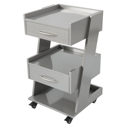 JMU Dental Stainless Steel Cabinet, 3-Tier 2-Draw