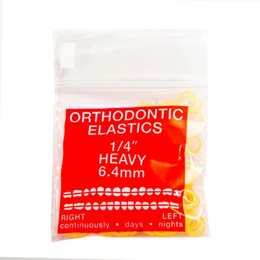 JMU Orthodontic Latex Elastics, Heavy 1/4", Yello