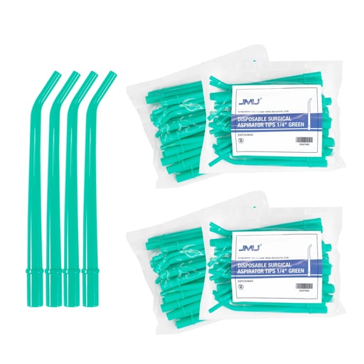 JMU PE Surgical Aspirator Tip, 1/4", Green, 1250/