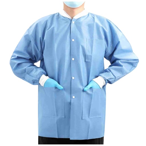 JMU Plus SMS Jacket, Large, Light Blue, 50/Pk
