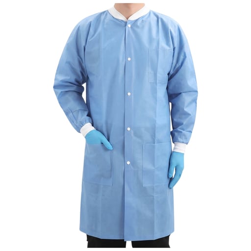 JMU Plus SMS Knee-Length Lab Coat, X-Large, Light
