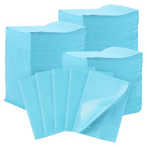 JMU 13" x 18" Patient Bibs, 3-Ply Paper/1-Ply Pol