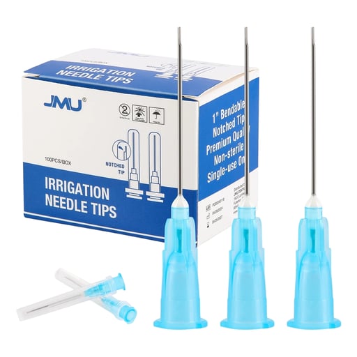 JMU 23 ga Bendable Irrigation Needle Tips, Blue, 