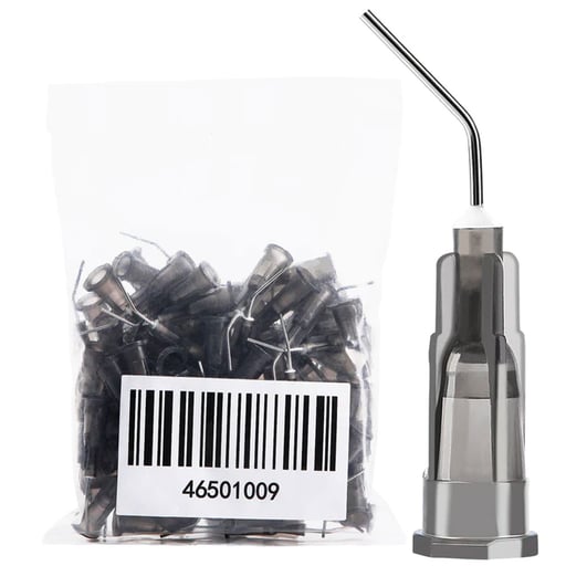 JMU Dental Pre Bent Needle Tips, 22ga, Dark Grey,