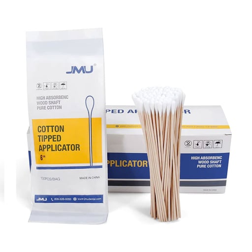JMU Disposable 6" Cotton Swab Tipped Applicator, 