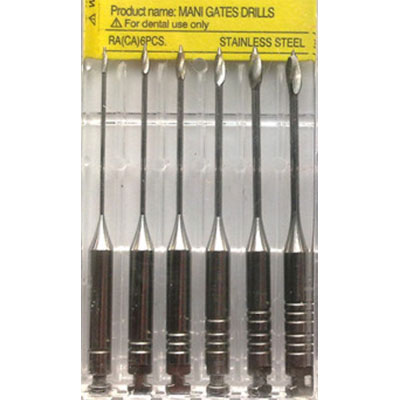 Mani #3 Gates Glidden Drills 38 mm, Stainless Steel 6/Pk | Net32