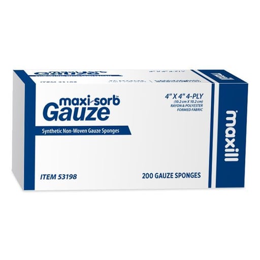 maxi-sorb 4" x 4" Synthetic Non-Woven 4-Ply Gauze