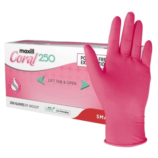 Maxill Coral Aloe Nitrile Powder Free Exam Gloves