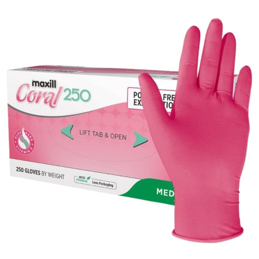 Maxill Coral Aloe Nitrile Powder Free Exam Gloves