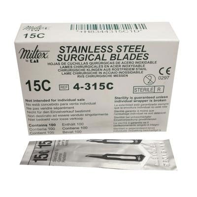 Sterile Surgical Blade #15 Stainless Steel (100/box) Miltex
