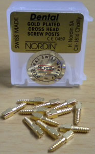 Screw Posts Dental Gold Plated Conical Cross Head