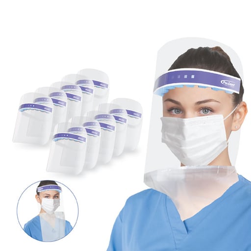 Lot De 12 Visières De Protection Faciale Complète Avec Bandeau Mousse - Neuves Avec étiquettes