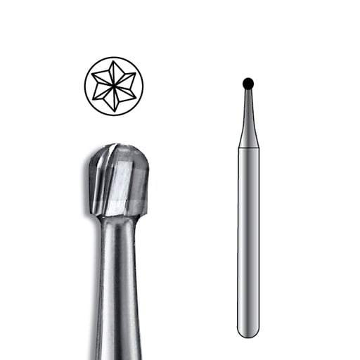Pac-Dent FG #2 Round Carbide Bur, clinic pack of 