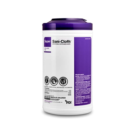 Super Sani-Cloth Extra-Large Wipes (7.5" x 15") 6