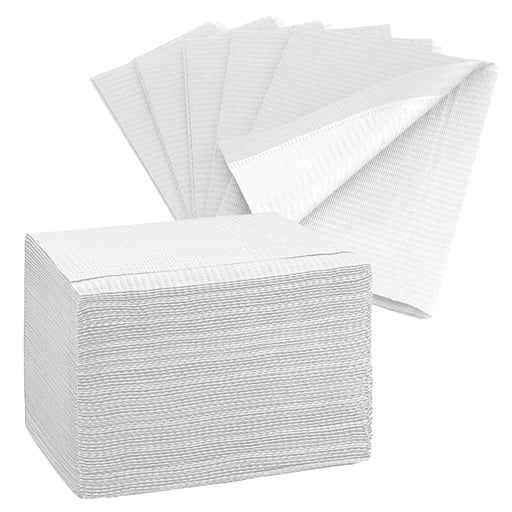 PlastCare USA Paper/Poly Patient Bibs, 3-Ply, 13 