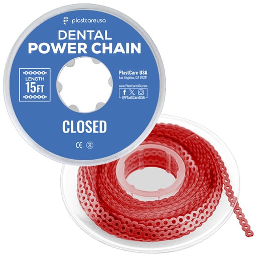 PlastCare USA 15ft Elastic Power Chain Roll, Clos
