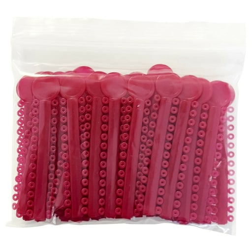 PlastCare USA Elastic Ligature Ties - Burgundy, 1