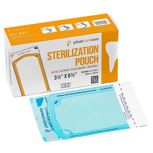 PlastCare USA Self Seal Sterilization Pouch, 3.5"